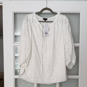 The Limited White Eyelet Blouse